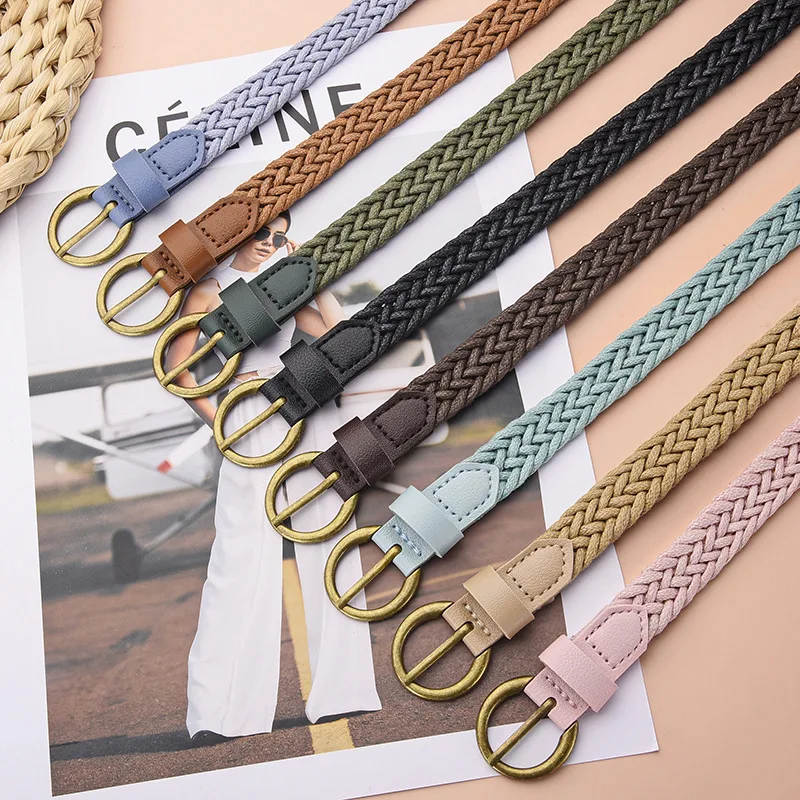 Ceinture bohème tressée en corde de cire pour femmes, gothique, Vintage, accessoires pour robe en jean, ceinture à la mode, Design Simple, boucle ardillon