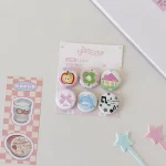 Ensemble de broches en métal, 6 pièces, épingles décoratives, ensemble de badges de dessin animé, Mini broches pour sac en toile, vêtements, sac à dos