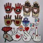 Patch perlé à la main en strass, pour vêtements, couture sur perles, appliqués, vêtements, chaussures, sacs, décoration, bricolage, bande B359