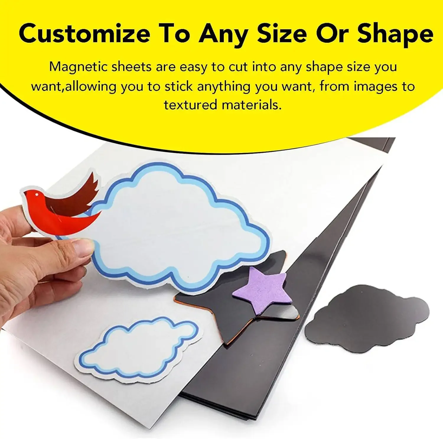 feuilles magnétiques adhésives aimants photo 4 x 6 pouces, feuilles magnétiques flexibles avec support pour l'artisanat, les photos, les images, facile à décoller.