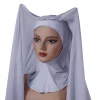 Foulard Hijab en mousseline de soie 2 en 1, couleur unie, de haute qualité, avec ensemble Niqab, foulard instantané et sous le capuchon pour femme musulmane, nouvelle collection
