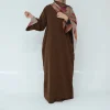 hijine abaya robe longue musulmane pour femmes, robe musulmane pour le ramadan, style baggy adt, imprimé marbré, vêtements islamiques élégants de dubaï et de turquie
