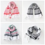 137*137CM adulte hommes arabe foulard coton Keffiyeh arabe écharpe Jacquard musulman Hijab arabe Costume accessoires