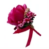 boutonnière bleue, accessoires de mariage, boutonnière du marié, broche de corsage de poignet, fleurs artificielles, bracelets de demoiselles d'honneur