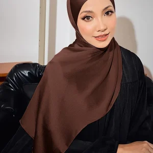 Écharpe Hijab en Satin à Rayures Texture Unie pour Femme, Châles, Turban Instantané, 170x70cm