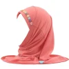 hijab pour filles musulmanes, écharpe arabe islamique, châles pour enfants, motif de fleurs, ramadan, beau