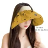 chapeau de soleil de sport respirant, visière à fleurs, casquette à grand bord, doux, vide, style coréen, protection uv, chapeau de soleil pour femmes, été