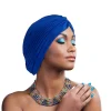 femmes stretch turban tête bonnet couverture torsadé plissé bandeau couleurs assorties cheveux couverture beanie chapeaux pour les femmes