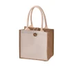 sac fourre tout en toile de jute avec bouton pour femme, sac à main cadeau de grande capacité, respectueux de l'environnement, sac à provisions réutilisable, sac en chanvre