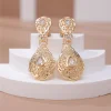 boucles d'oreilles décoratives de mariée marocaine, bijoux d'oreille au design creux, accessoires populaires pour femmes, pour fêtes de mariage et festivals