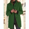 cardigan manteau pour femmes, vêtements chauds, mode polyvalente, ample, rétro, boutons, col montant, manches longues, pardessus y2k, automne 2023