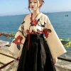 Robe longue à imprimé Floral de Style japonais, jupe Kimono, vêtements Kawaii, ensemble de Robe de soirée pour filles, Costume Vintage, Cosplay asiatique pour femmes, nouveau
