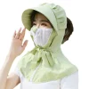 respirant femmes protection uv fournitures d'équitation rechargeable à large bord cou casquette de refroidissement casquette d'ombrage solaire ventilateur de pêche chapeau chapeau de soleil