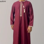 Eid Ramadan mode musulmane Abayas pour hommes robe à manches longues Robes brodées Jubba Thobe dubaï arabe saoudien caftan Islam vêtements