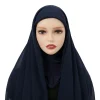 casquette hijabs instantanés avec couvre cou, foulards prêt à vitation, en mousseline de soie, voile musulman, Écharpe islamique pour sauna, pour femme