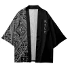 yukata haori – ensemble kimono et short pour hommes, vêtements asiatiques, cardigan, chemise traditionnelle japonaise, imprimé noir