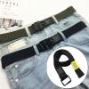 ceinture en toile tressée en nylon pour femmes et hommes, double anneau, boucle noire, simple et polyvalente, pour étudiants, tendance, pantalon cargo
