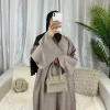 lin uni fermé abaya dubaï luxe musulman hijab robe turquie décontracté robes africaines abayas pour les femmes ramadan eid islam caftan