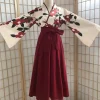 Kimono Sakura pour filles, style japonais, imprimé floral, vintage, robe pour femmes financièrement, camélia, amour, costume Haori, vêtements asiatiques