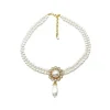 shmik élégant vintage palais plein perle pendentif collier chaînes boucles d'oreilles pour femmes dame classique exquis chorker chaînes bijoux