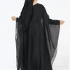 femmes musulmanes dubaï abaya deux pièces ensemble de luxe tache hijab robe longue caftan modeste ramadan robe femme islam vêtements ensemble kebaya