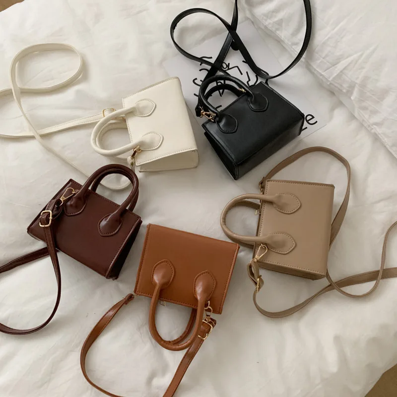 Petit sac carré noir minimaliste, sac à main à poignée supérieure assorti avec tout, sac à bandoulière classique pour le travail, sacs à main pour femmes