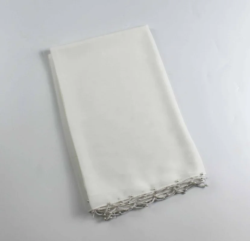 women hijabs muslim new casual solid color chiffon wave edge beaded long scarf muslim hui scarf america hot selling headscarf