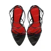 sandales noires à bout pointu de 12cm, avec boucle droite et talons hauts à lanières croisées, nouvelle collection été européenne et américaine