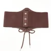 ceinture de taille médiévale pour femme, accessoire de cosplay, reliure élastique, marron, rétro, viking, renaissance, robe, décoration de cheminée
