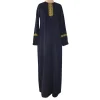 abaya musulman style ethnique imprimé islam abaya robe couleur unie ample robe décontractée femme musulman pour l'arabie du moyen orient