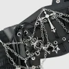 hershine – ceinture large élastique à chaîne croisée pour femmes, gothique y2k, punk, harajuku, rock, accessoires hip hop, printemps, été