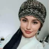 casquettes de chapeau brodées islamiques pour femmes, bandeau hijab musulman, écharpe instantanée, turban musulman, bandana splendide