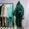 Abaya musulman deux pièces pour femmes, Jilbab islamique avec vêtements Hijab, Robe saoudienne de dubaï, robes de prière de modestie turque, caftans amples