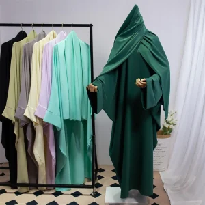 Abaya musulman deux pièces pour femmes, Jilbab islamique avec vêtements Hijab, Robe saoudienne de dubaï, robes de prière de modestie turque, caftans amples