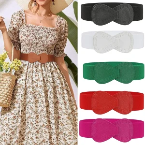 Ceinture large – Ceinture de manteau extensible, couleur unie, élastique, confortable et polyvalente pour femmes Ceinture large – Ceinture de manteau extensible, couleur unie, élastique, confortable et polyvalente pour femmes