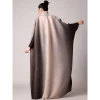 Abaya Robe grande taille pour femme Robe islamique formelle modeste Miyake plissée grand cardigan extensible pour les festivals traditionnels de l&rsquo;Eid