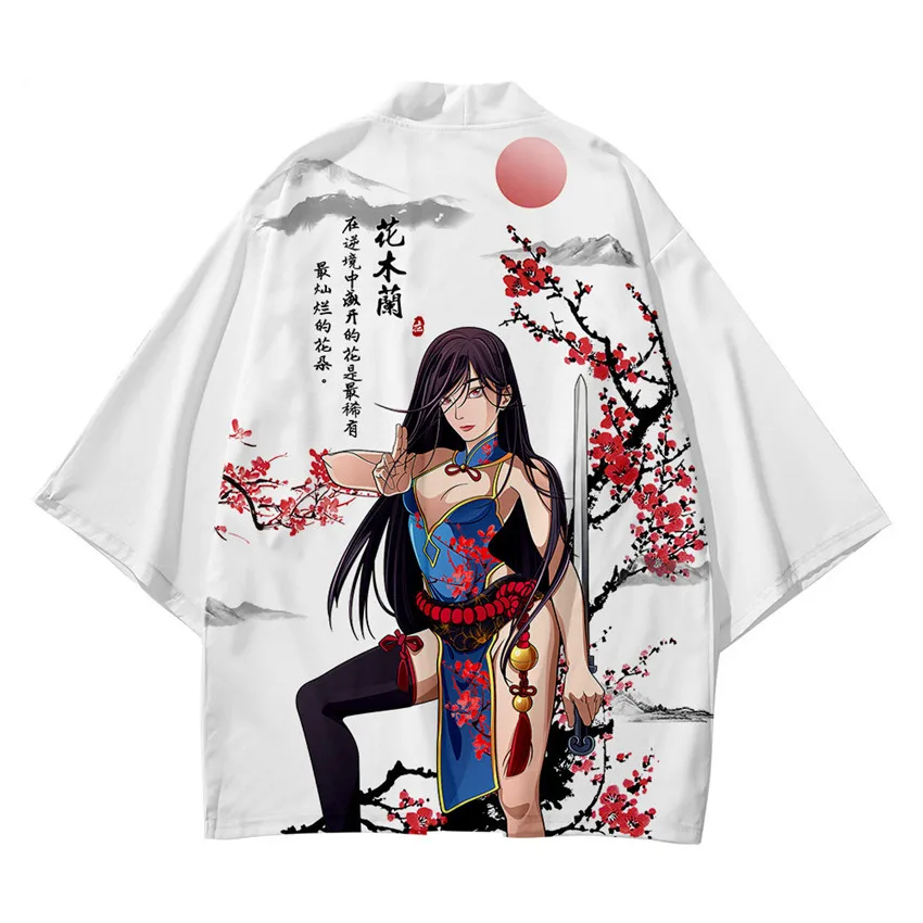kimono yukata imprimé floral pour hommes et femmes, cardigan, chemisier ample, haori, vêtements anime asiatiques, chemise kimono japonaise harajuku