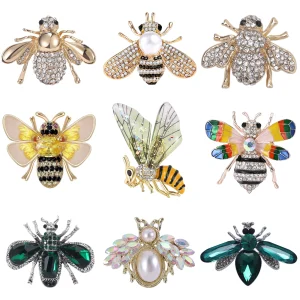 Broches d’abeilles en strass pour femmes, unisexe, en émail, insectes, bureau, fête, ami, cadeaux de luxe amusants, bijoux, accessoires de décoration Broches d’abeilles en strass pour femmes, unisexe, en émail, insectes, bureau, fête, ami, cadeaux de luxe amusants, bijoux, accessoires de décoration