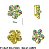 broche fleur à cinq feuilles exquise, accessoires de bricolage, perle de zircon micro pavé ajourée, épingle décorative à la mode pour femmes