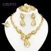 GZJPEI 4 pièces ensemble de bijoux en perles d&rsquo;eau douce Unique italie 18K plaqué or goutte d&rsquo;eau bijoux pour les femmes cadeau de mariage 2025 nouveau