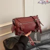 sac à bandoulière en pu pour femme, sacoche multi poches, solide, à la mode, style cool, punk
