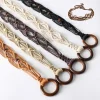corde de cire décontractée pour femme, corde de taille tissée avec nœud, ceinture de taille de style bohème, faite à la main avec des glands, chaîne de taille de style ethnique pour femmes