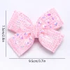 pinces à cheveux avec nœud en strass, barrette en ruban doux pour bébés filles, épingles à cheveux en cristal scintillant pour enfants, accessoires de couvre chef pour enfants