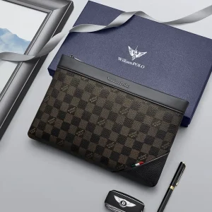 WIcomparaisons AMPOLO-Pochette en cuir pour hommes, sac d&rsquo;affaires avec dragonne, marque de luxe, cadeau