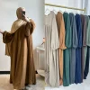 Velours côtelé Abaya dubaï luxe solide robes arabes femmes robe musulmane Abayah dubaï élégant Kebaya caftan hiver robe de grande taille