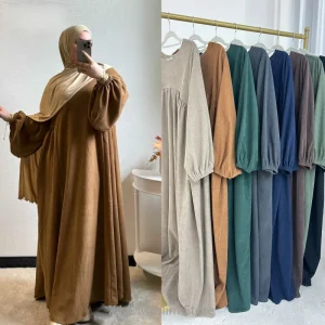Velours côtelé Abaya dubaï luxe solide robes arabes femmes robe musulmane Abayah dubaï élégant Kebaya caftan hiver robe de grande taille Velours côtelé Abaya dubaï luxe solide robes arabes femmes robe musulmane Abayah dubaï élégant Kebaya caftan hiver robe de grande taille