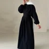 abaya robe arabe en lin pour femme musulmane, kaftan islamique modeste, vêtement de prière, ramadan, dubaï, turquie