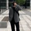 blazer gris à simple boutonnage pour hommes, vestes décontractées pour hommes, vêtements de printemps, manteau à la mode, original, élégant, classique