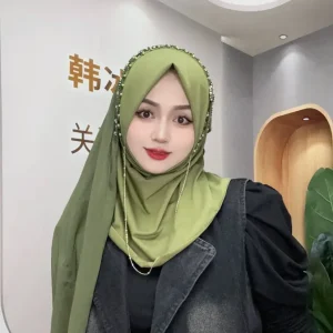 2025 Dubai Fashion School Girls Femmes Muslem Hijab Longues Wraps