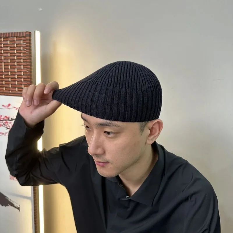 chapeaux musulmans pour hommes, chapeau de melon tricoté en pur coton, hijab élégant de haute résistance, casquettes de prière eid ramadam, printemps et hiver